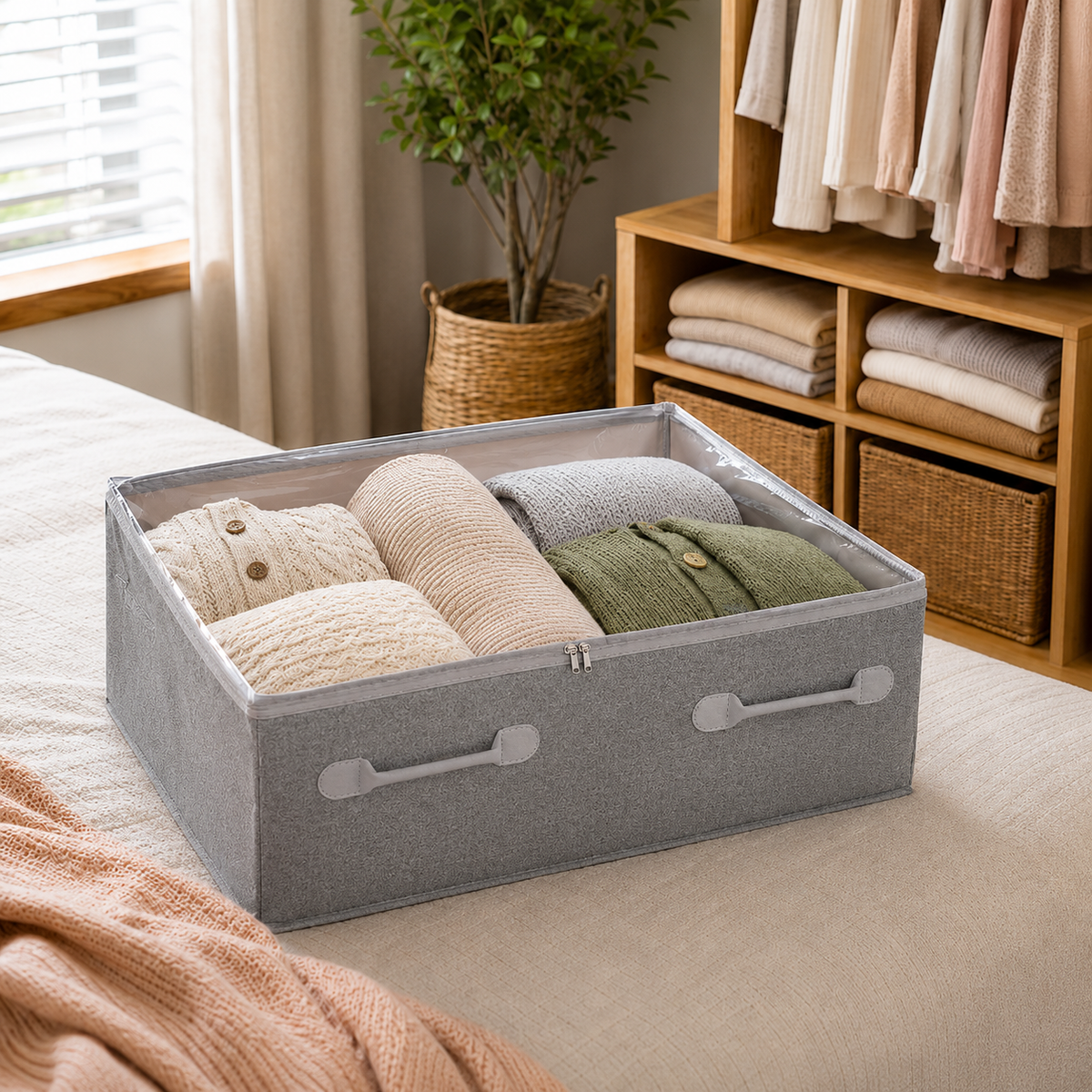 Underbed Zippered Storage Bin Set