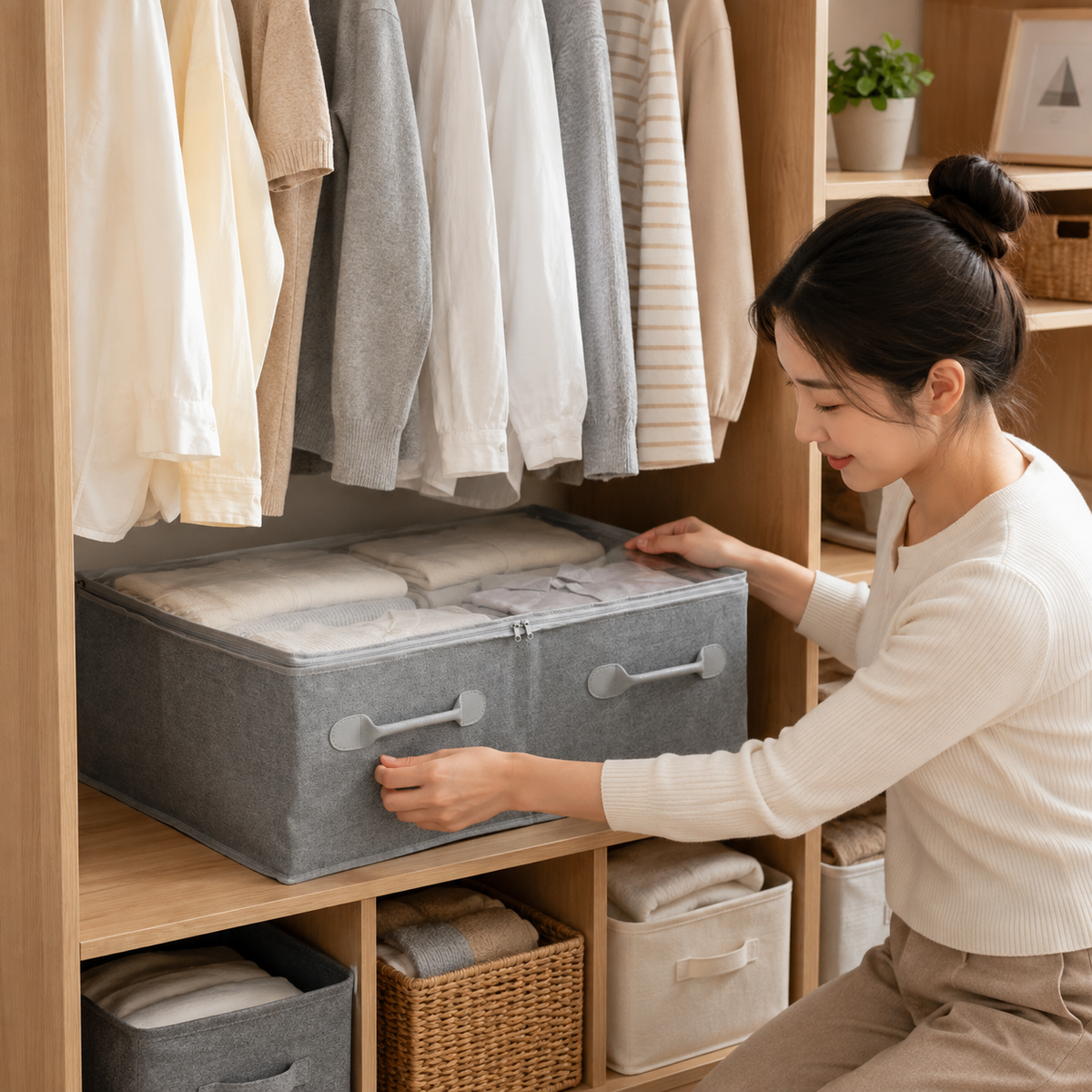 Underbed Zippered Storage Bin Set