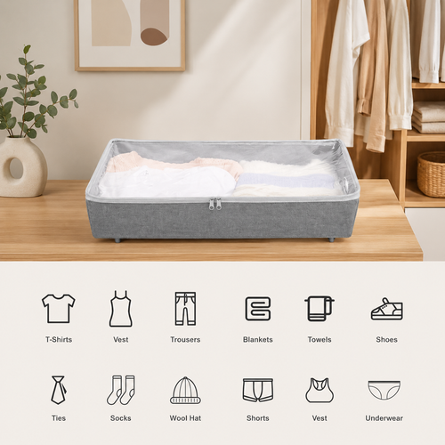 Rolling Under-Bed Storage Bin(3 Pack)