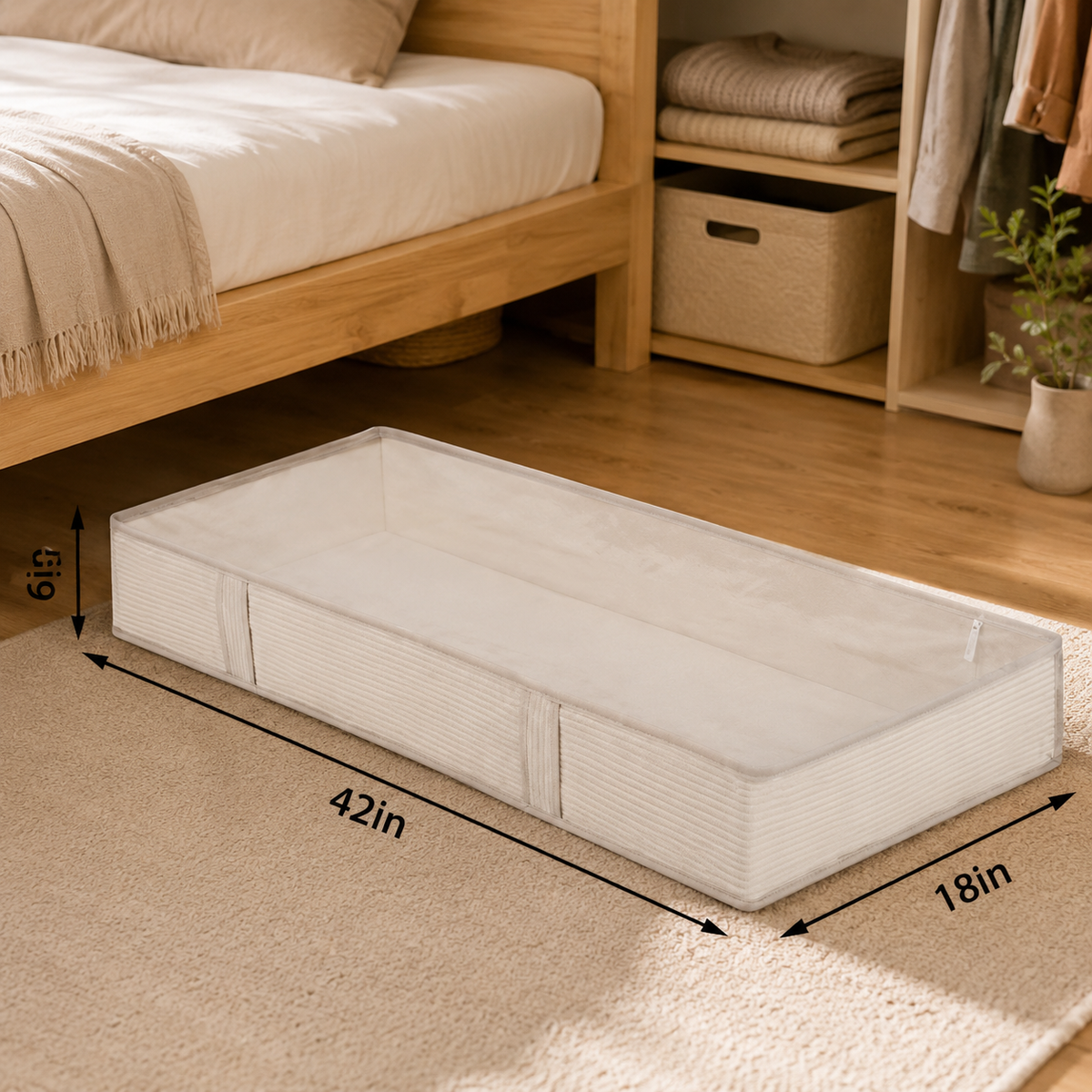 Under-Bed Zippered Storage Organizer
