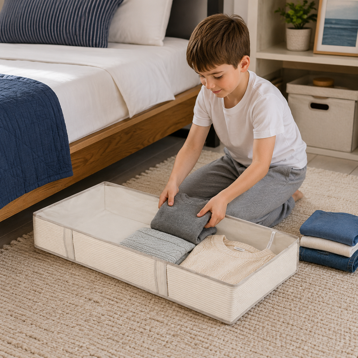Under-Bed Zippered Storage Organizer