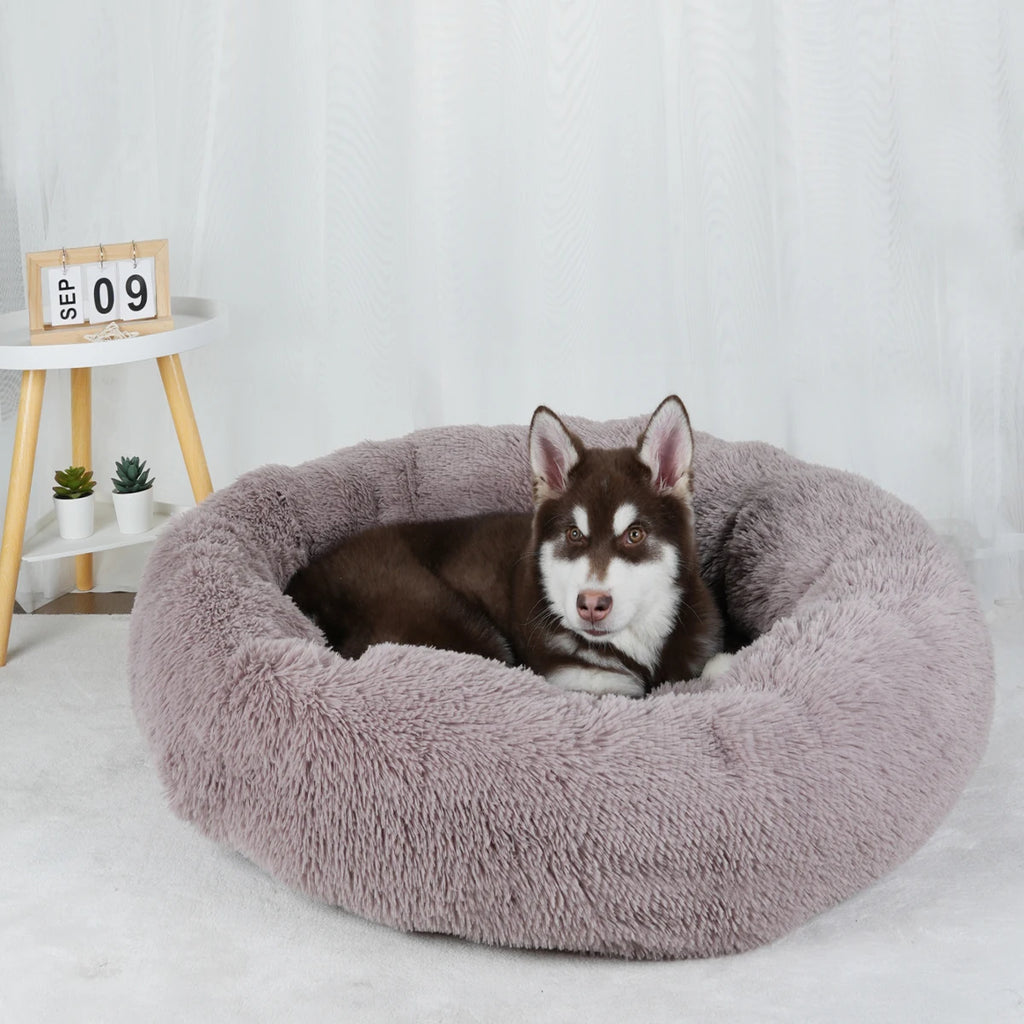Round Plush Donut Pet Bed