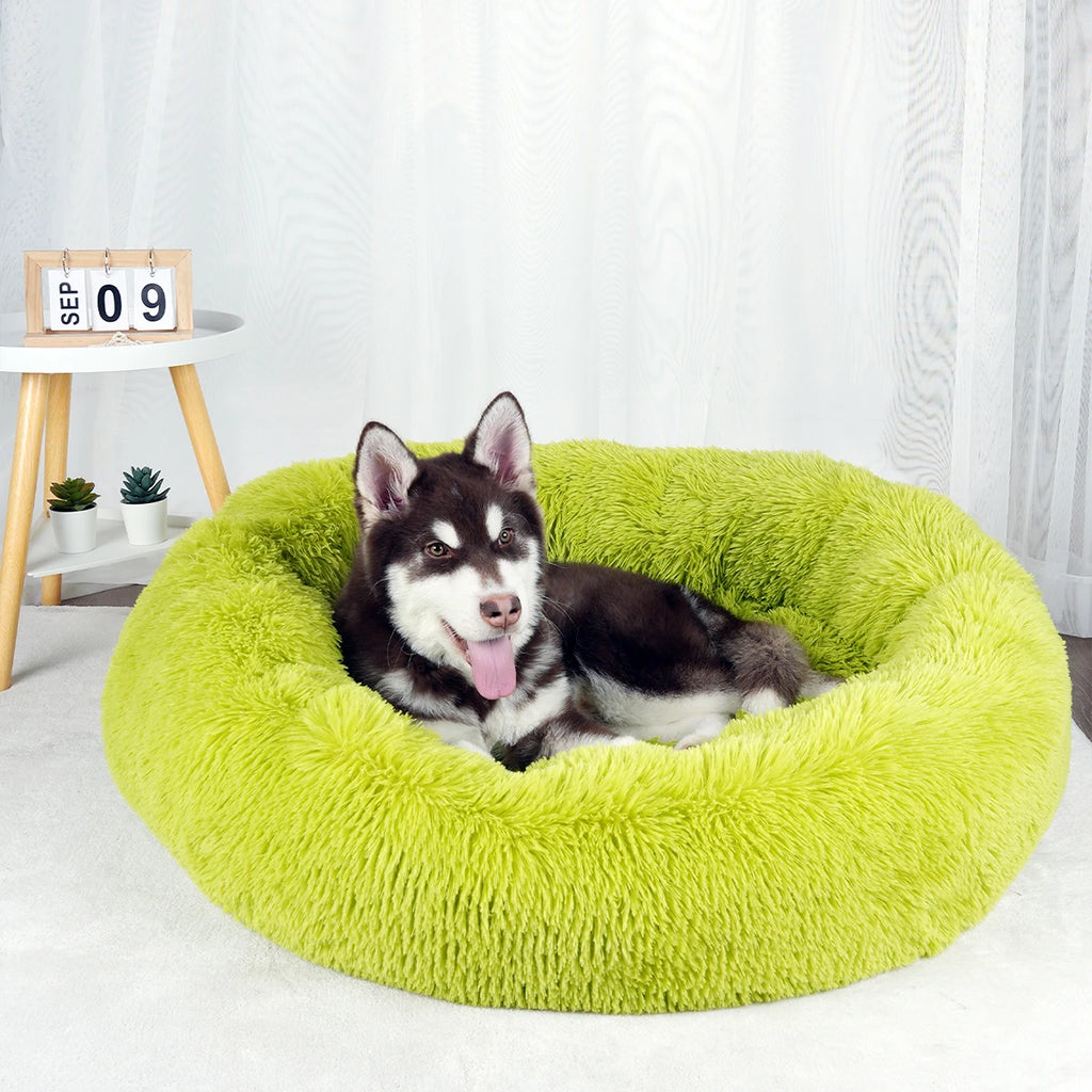 Round Plush Donut Pet Bed