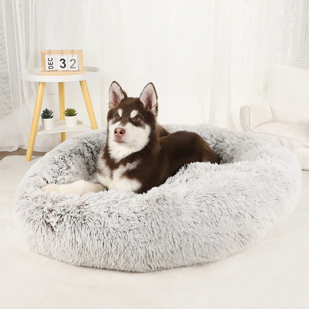 Round Plush Donut Pet Bed