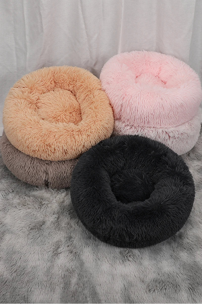 Round Plush Donut Pet Bed