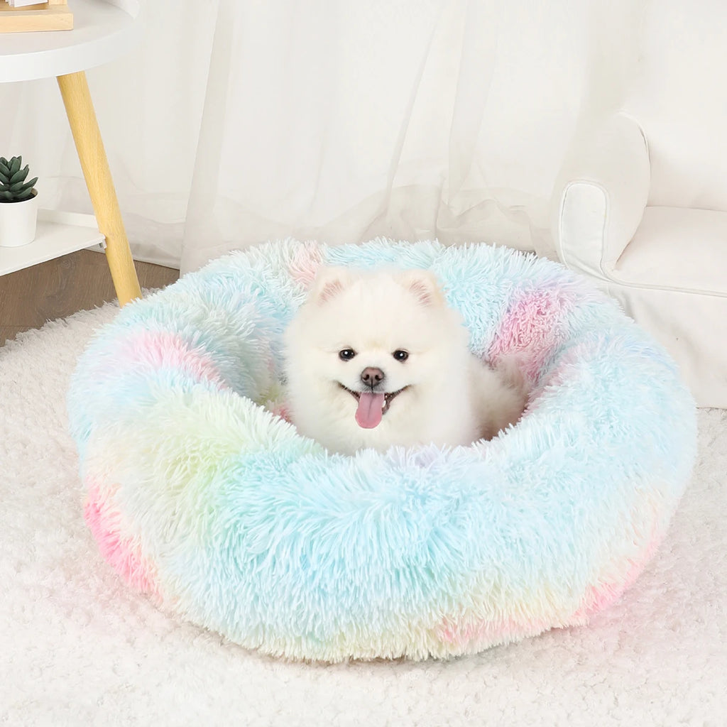 Round Plush Donut Pet Bed